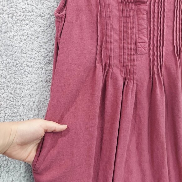 Sonoma Dress Women's Large Pink Magenta Shift Knee Length V-Neck Linen Blend - Picture 3 of 9